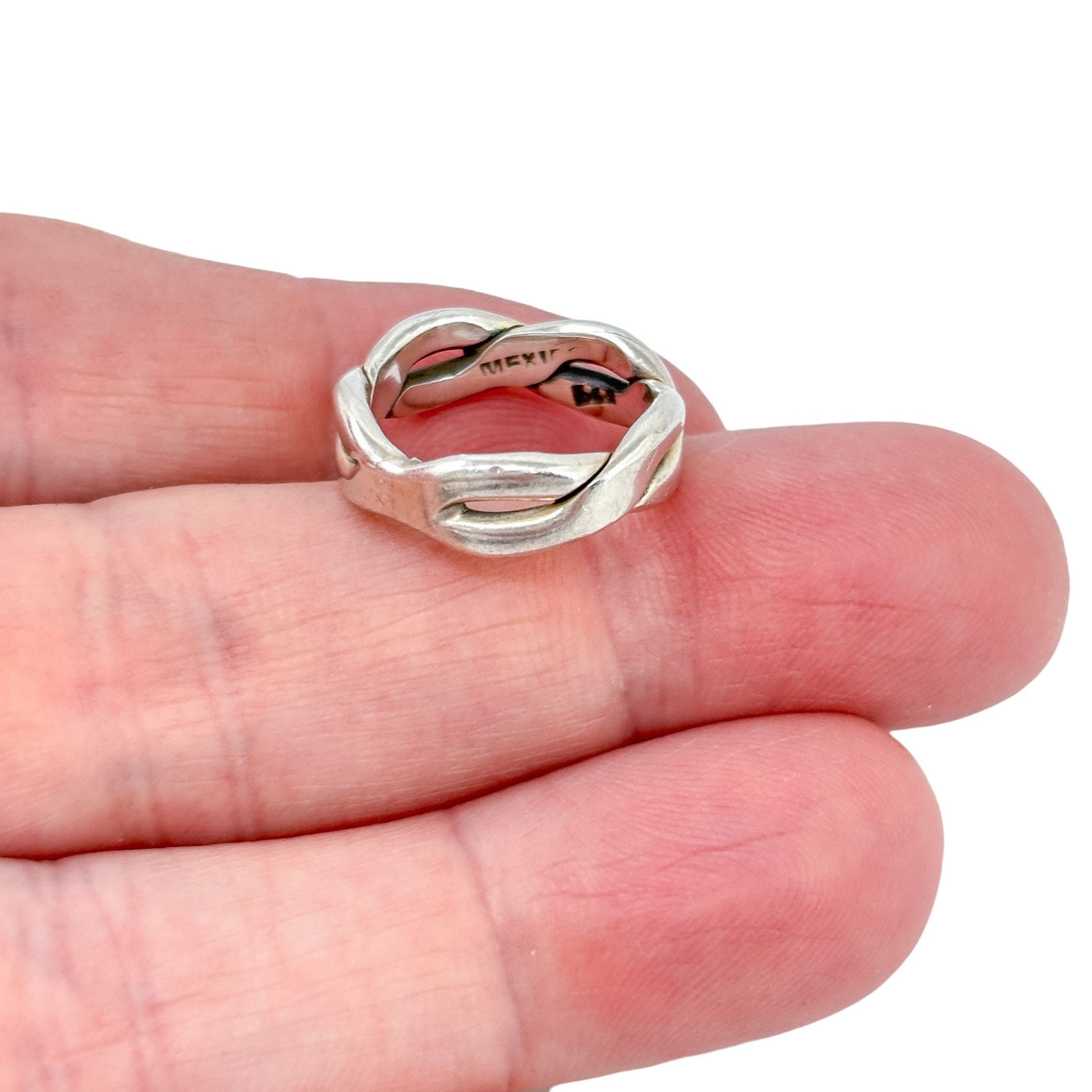 Vintage Mexico Sterling Silver 925 Infinity Knot Ring Size 5